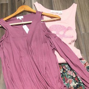 C Plum Cold Shoulder  NWT